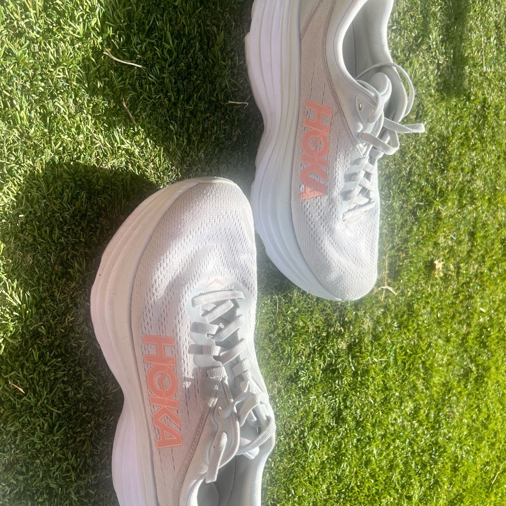 Hoka Gray and Orange Athletic Shoes for Performance